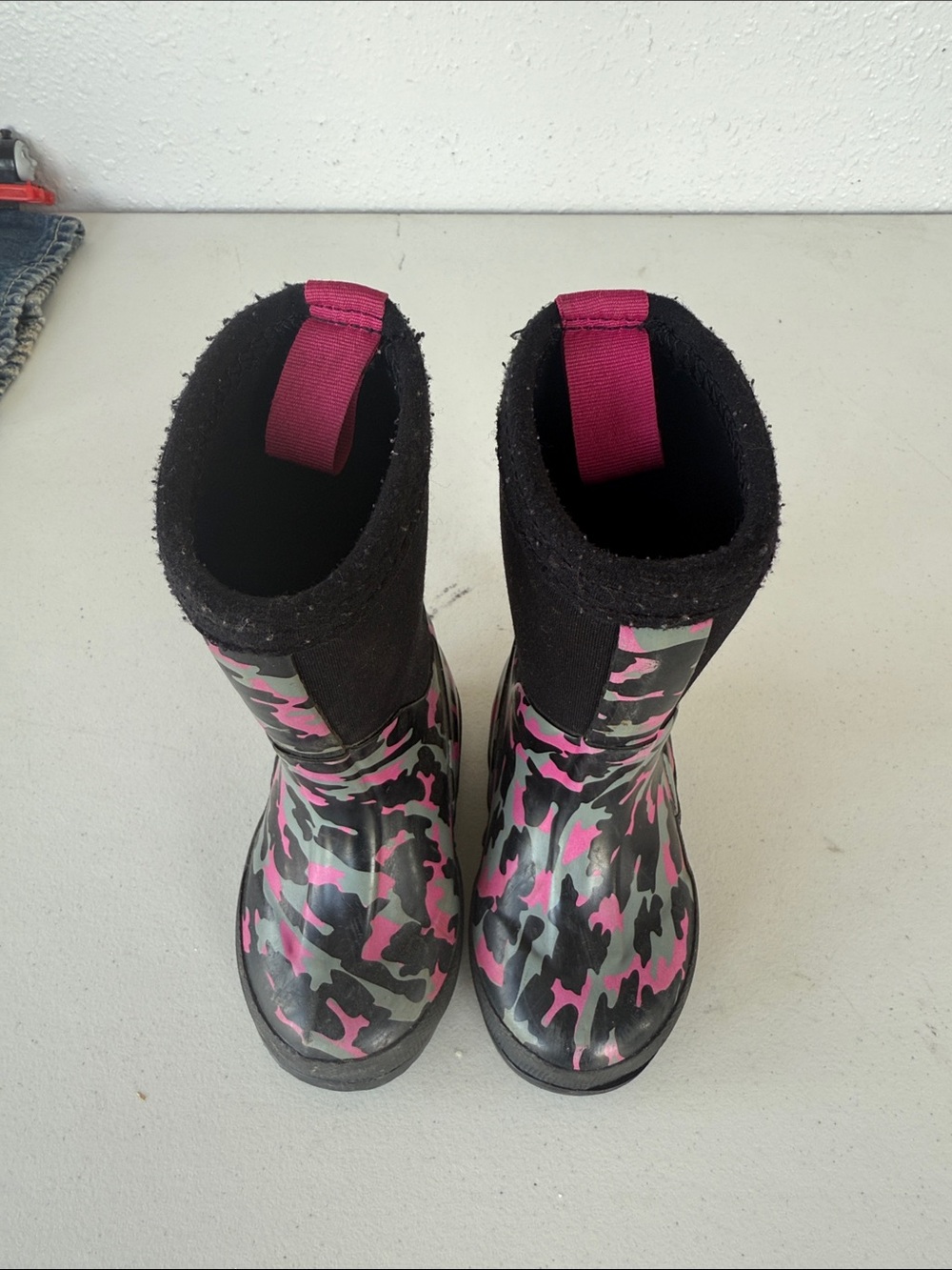 Kids Pink Camo Rain & Snow Boots